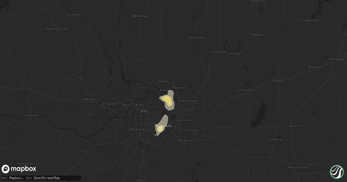 Hail map in East Alton, IL on August 12, 2025