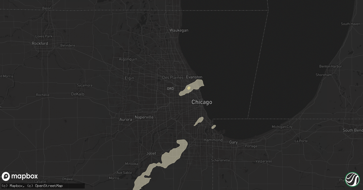 Hail map in Elmwood Park, IL on August 12, 2025