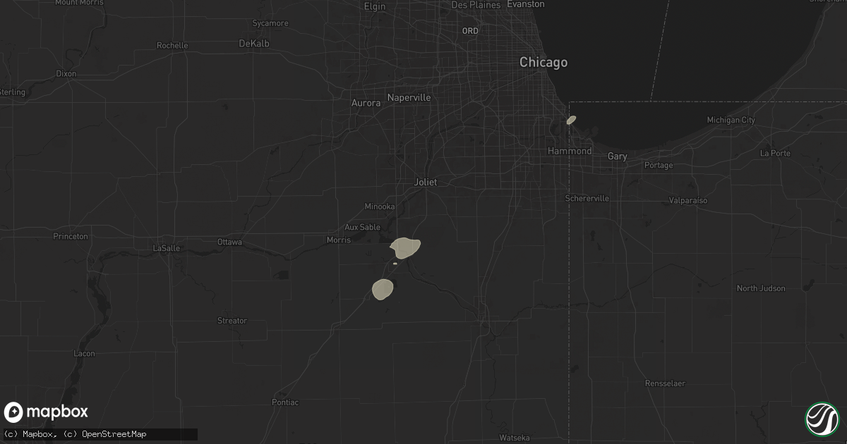 Hail map in Elwood, IL on August 12, 2025