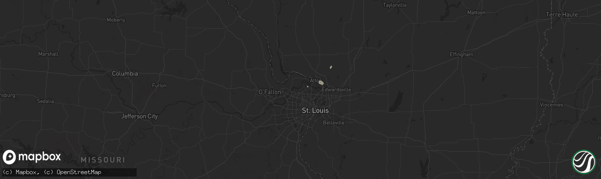 Hail map in Florissant, MO on August 12, 2025