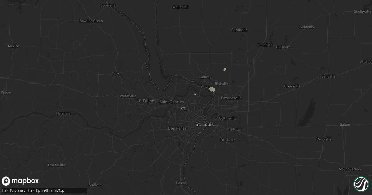Hail map in Florissant, MO on August 12, 2025