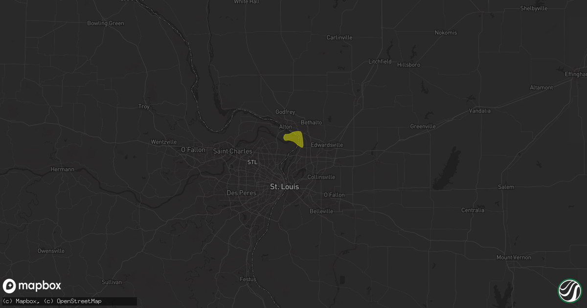 Hail map in Hartford, IL on August 12, 2025