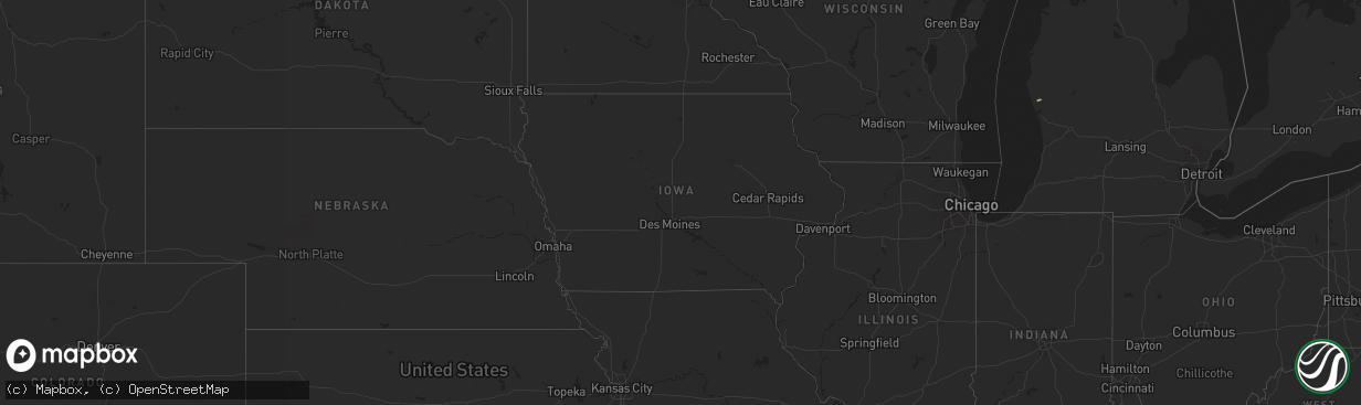 Hail map in Iowa on August 12, 2025