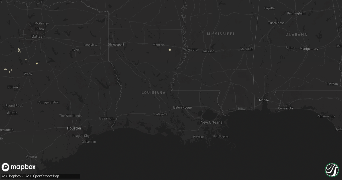 Hail map in Louisiana on August 12, 2025