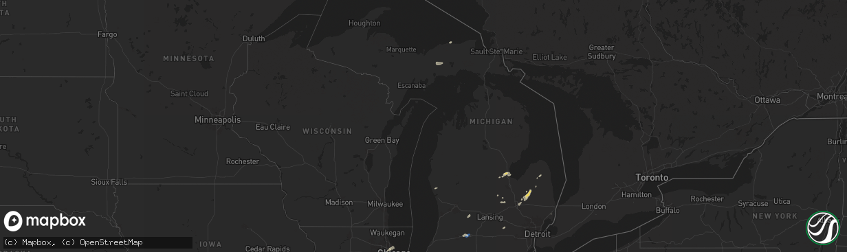 Hail map in Michigan on August 12, 2025