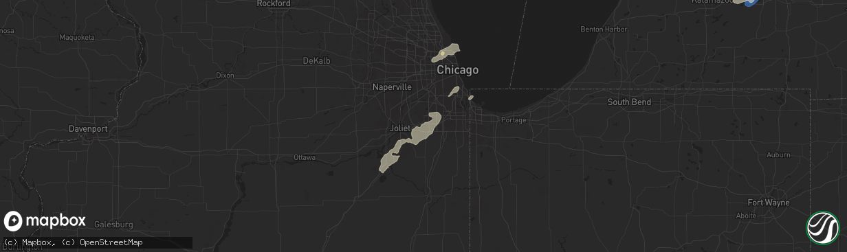 Hail map in Mokena, IL on August 12, 2025