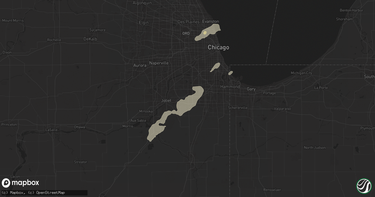 Hail map in Mokena, IL on August 12, 2025