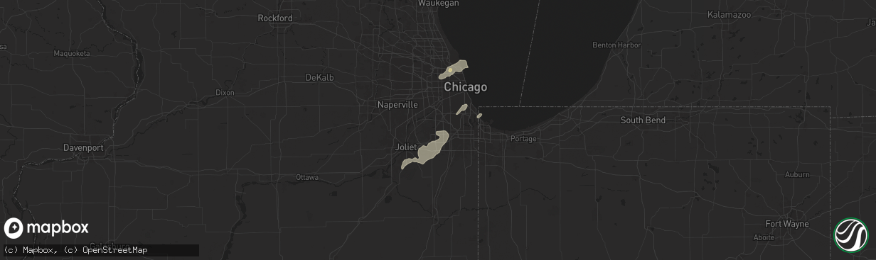 Hail map in Orland Park, IL on August 12, 2025