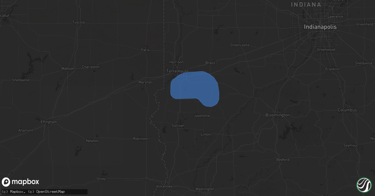 Hail map in Pimento, IN on August 12, 2025