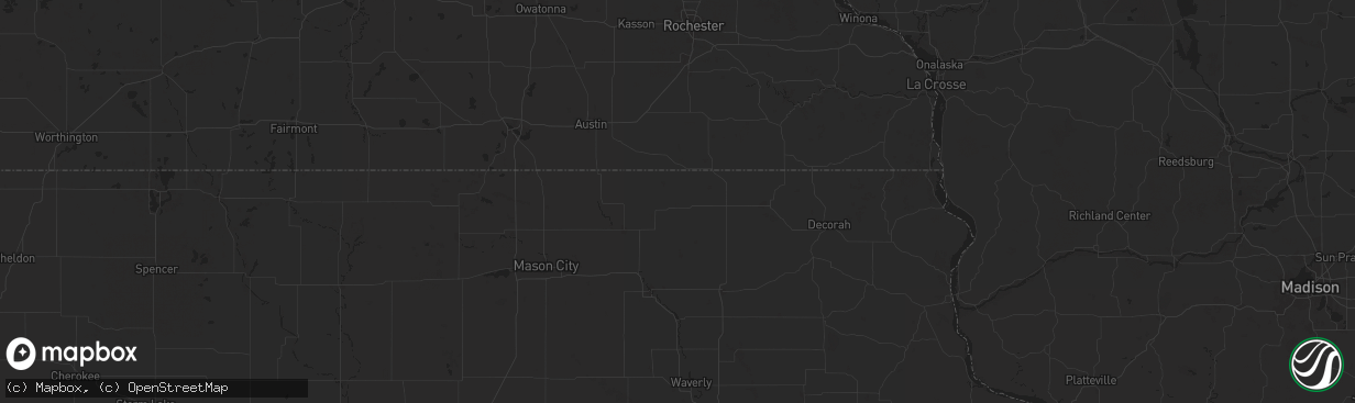 Hail map in Riceville, IA on August 12, 2025