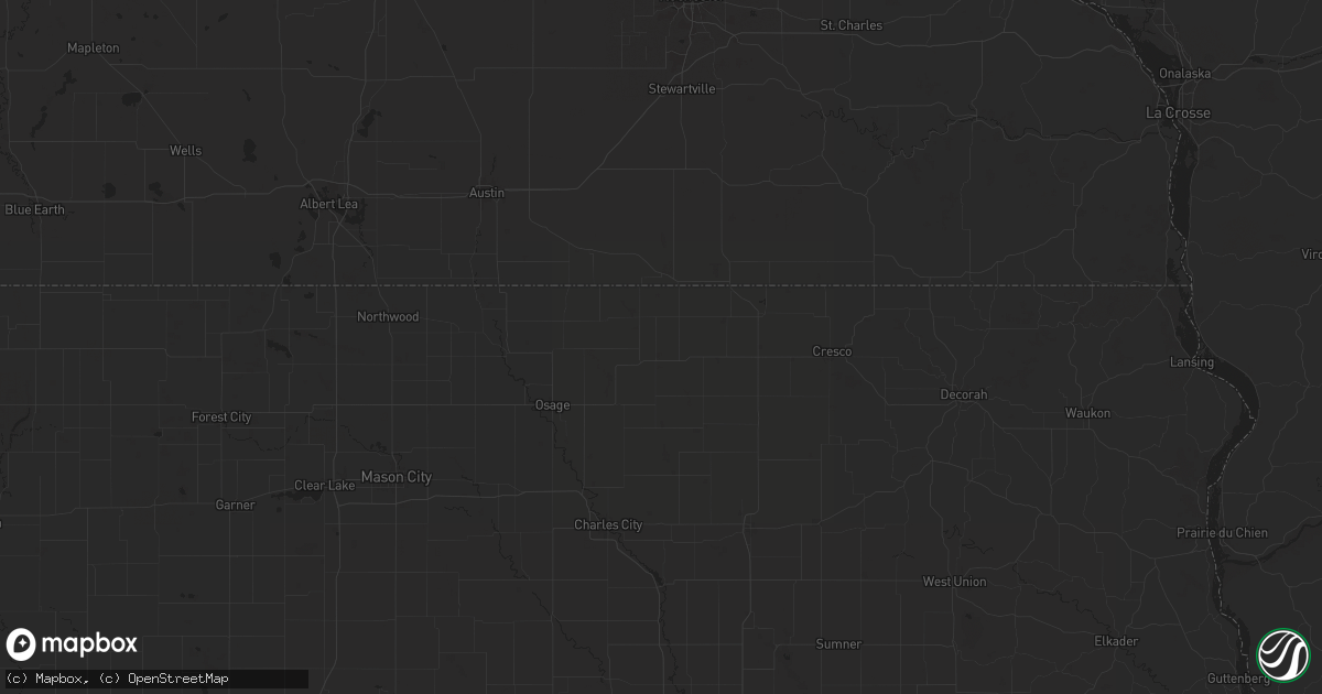 Hail map in Riceville, IA on August 12, 2025
