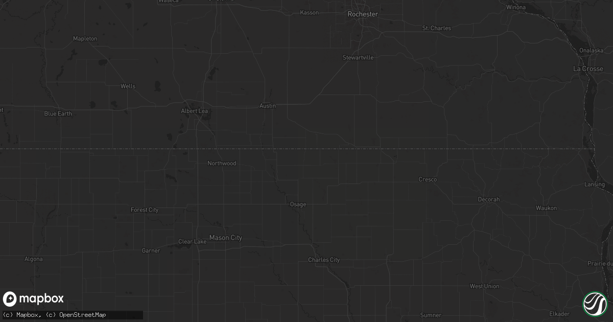 Hail map in Stacyville, IA on August 12, 2025