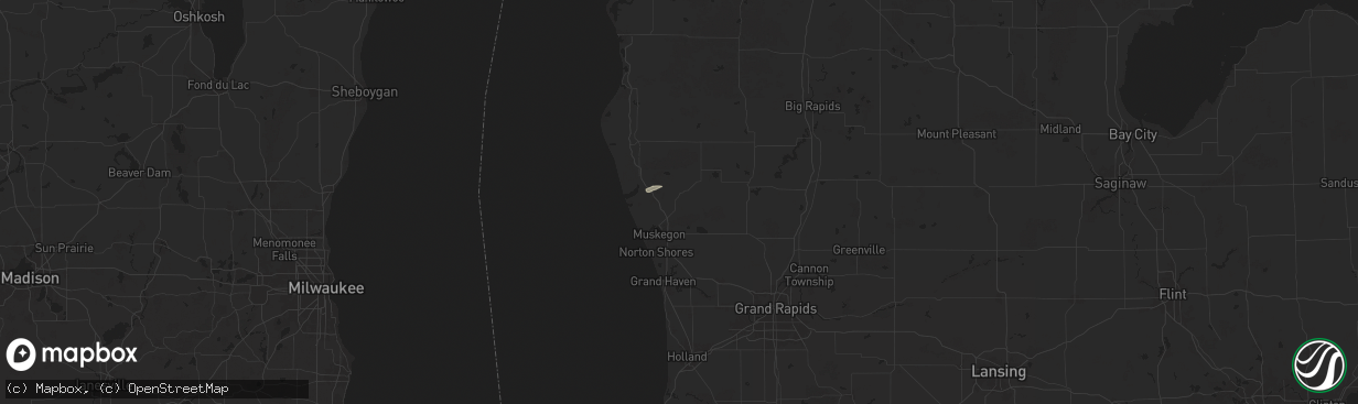 Hail map in Twin Lake, MI on August 12, 2025