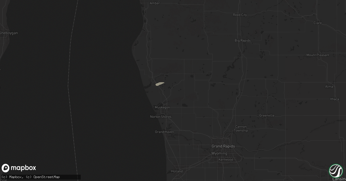 Hail map in Twin Lake, MI on August 12, 2025