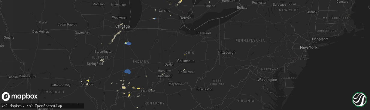 Hail map on August 12, 2025