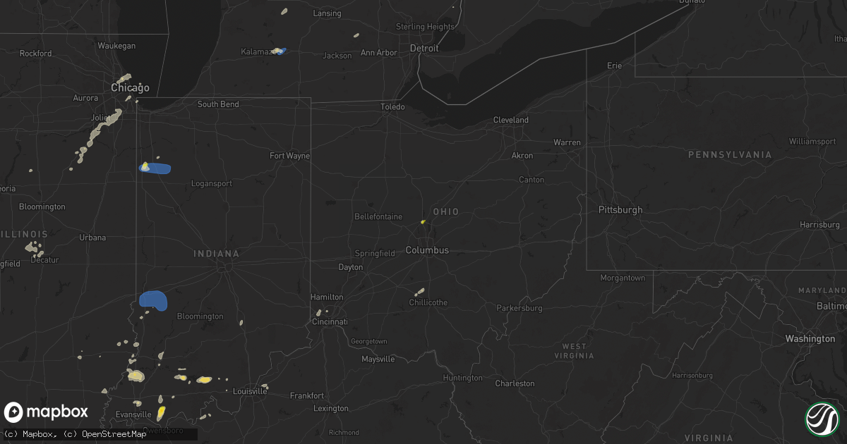Hail map on August 12, 2025