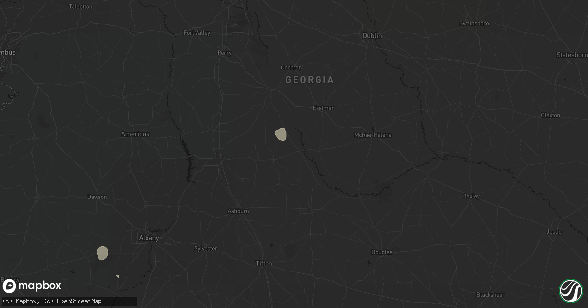 Hail map in Abbeville, GA on August 12, 2026