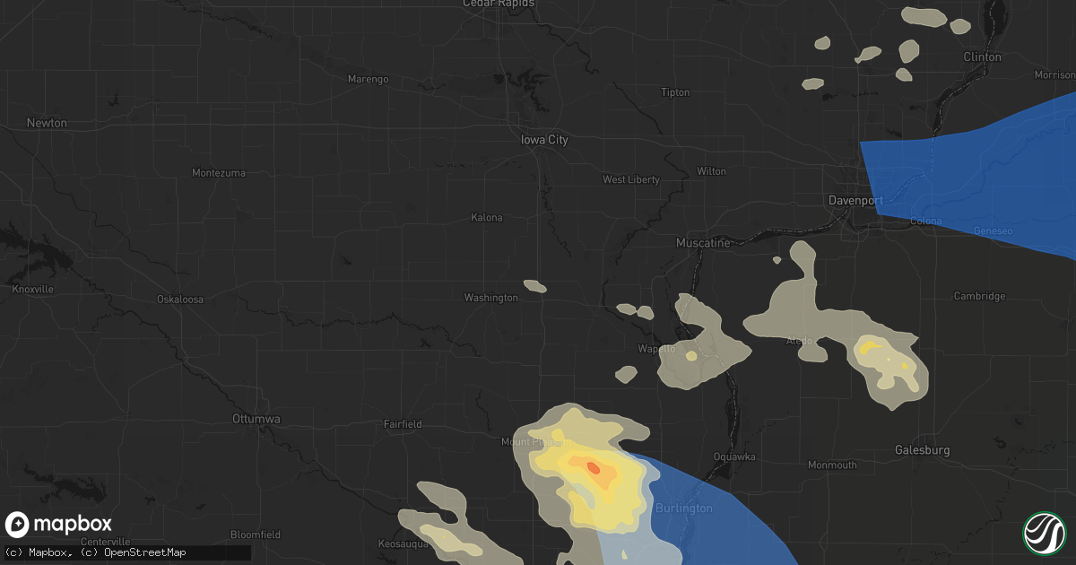 Hail map in Ainsworth, IA on August 12, 2026