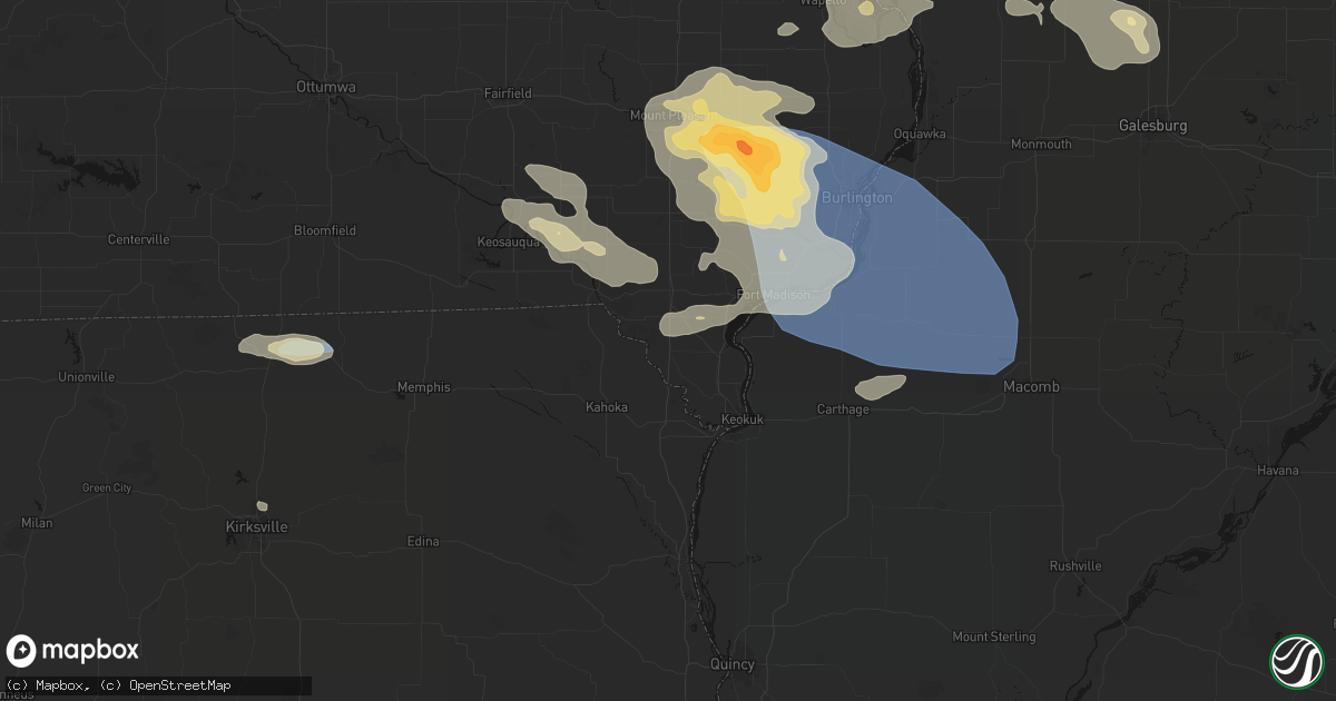 Hail map in Argyle, IA on August 12, 2026