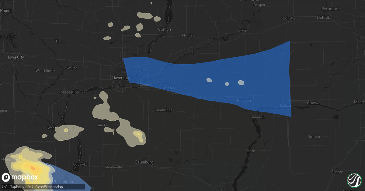 Hail map in Atkinson, IL on August 12, 2026