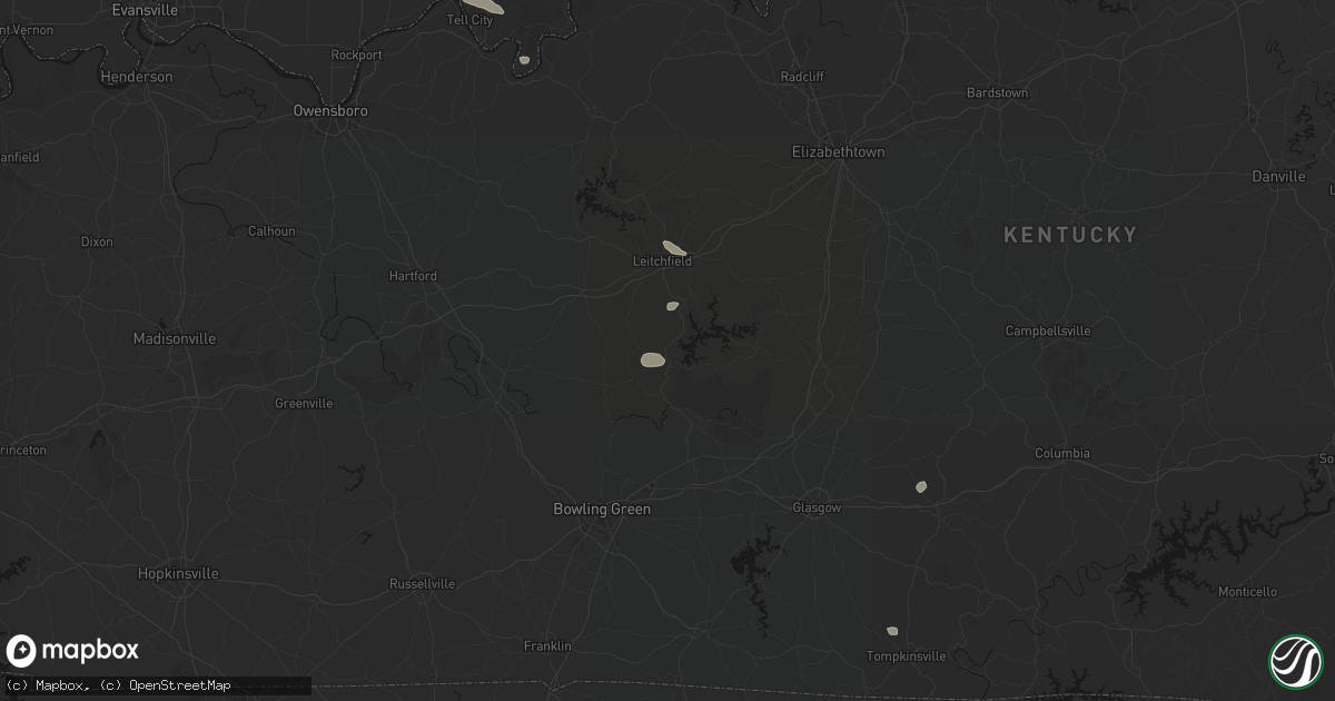 Hail map in Bee Spring, KY on August 12, 2026