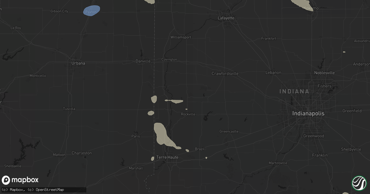 Hail map in Bloomingdale, IN on August 12, 2026