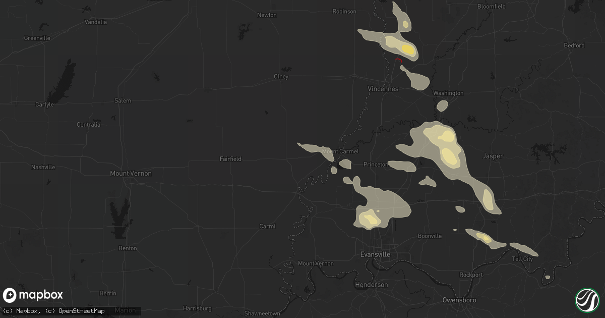 Hail map in Browns, IL on August 12, 2026