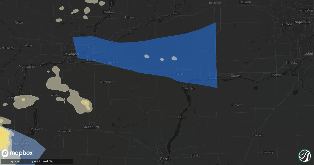 Hail map in Buda, IL on August 12, 2026