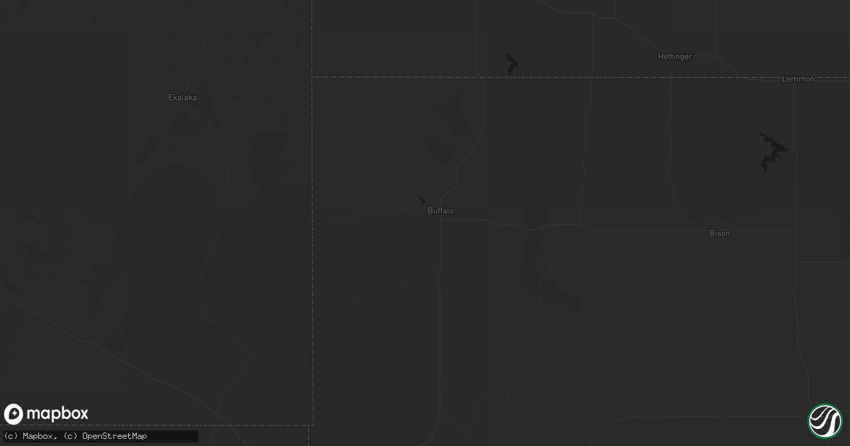 Hail map in Buffalo, SD on August 12, 2026