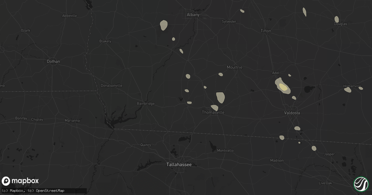 Hail map in Cairo, GA on August 12, 2026