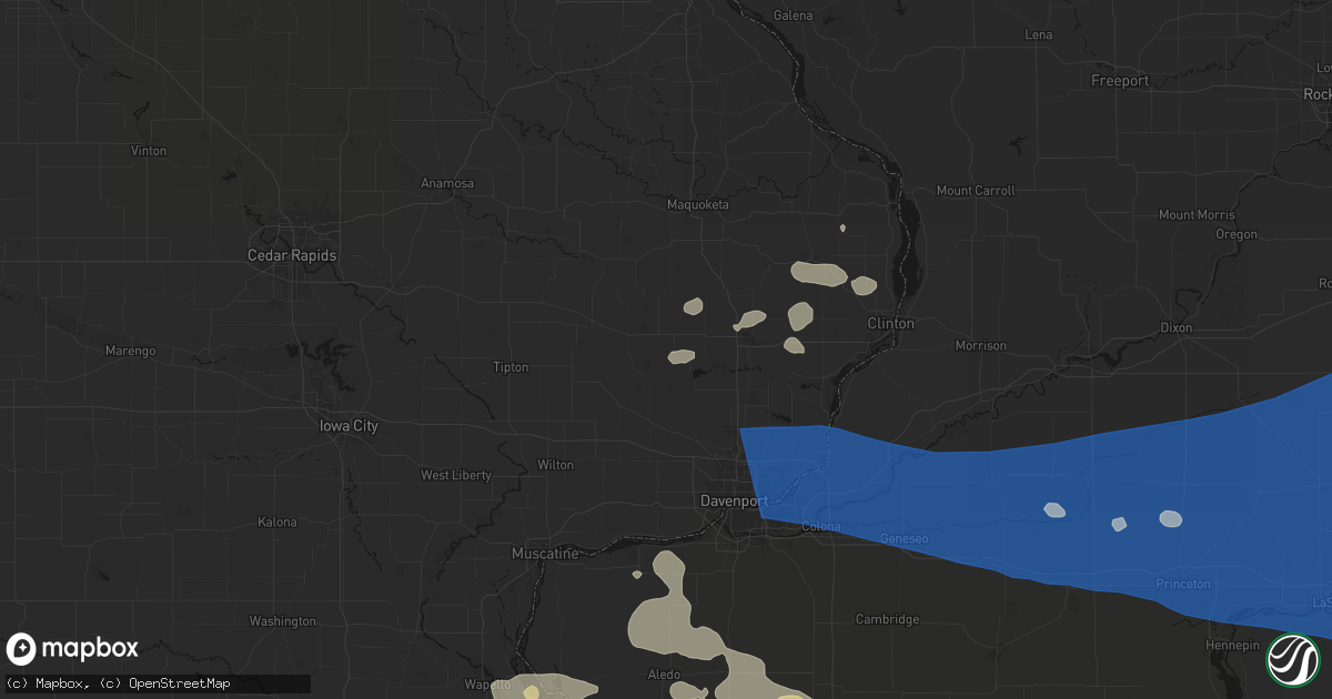 Hail map in Calamus, IA on August 12, 2026