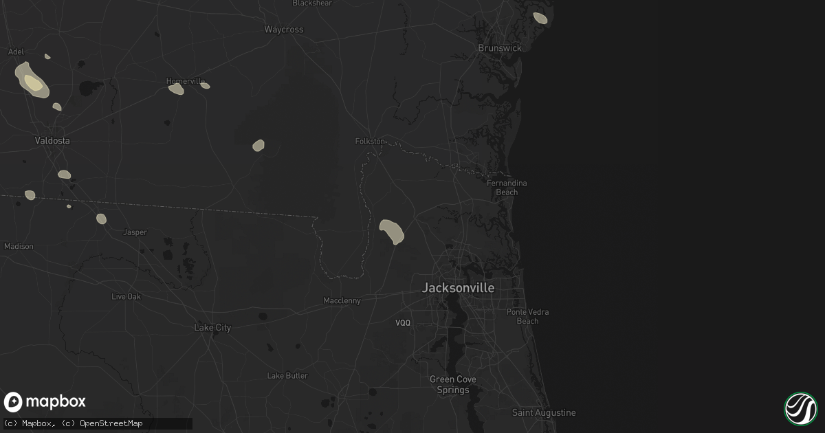 Hail map in Callahan, FL on August 12, 2026