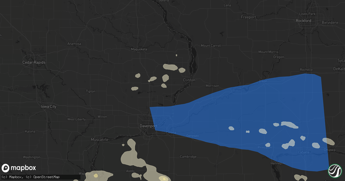 Hail map in Camanche, IA on August 12, 2026