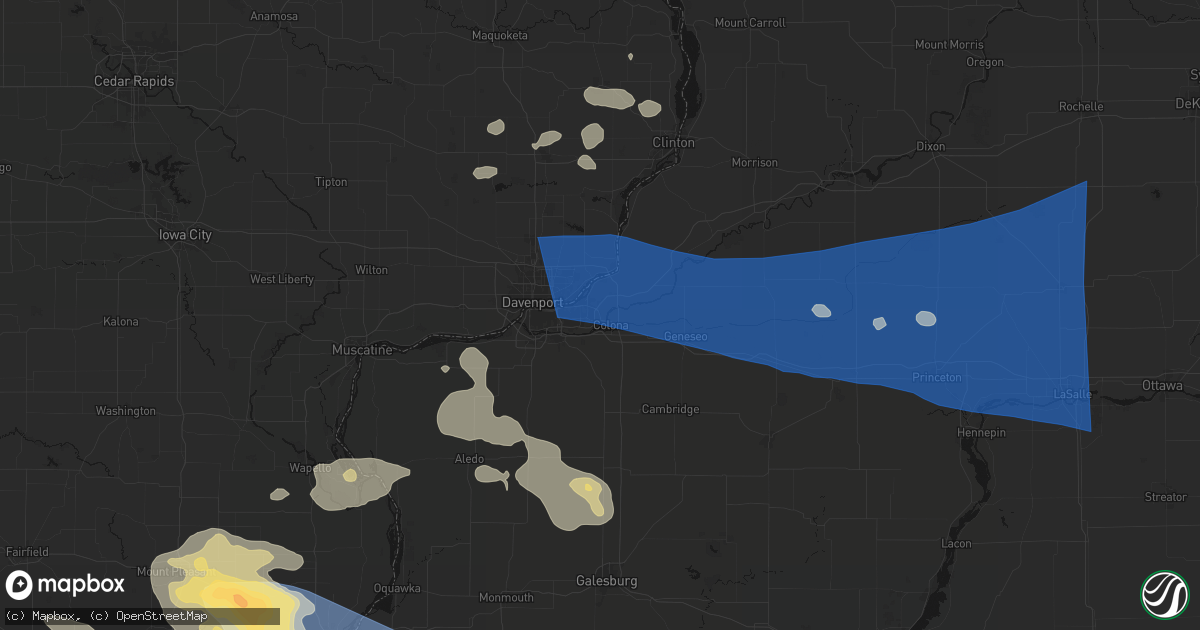 Hail map in Carbon Cliff, IL on August 12, 2026