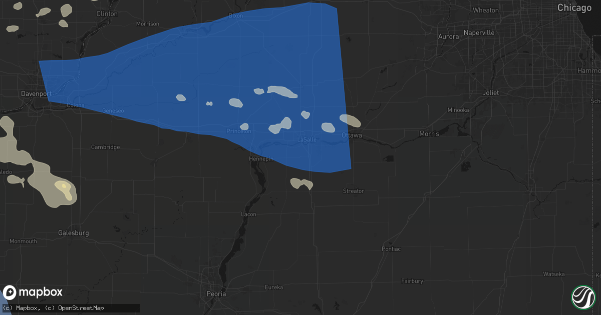 Hail map in Cedar Point, IL on August 12, 2026