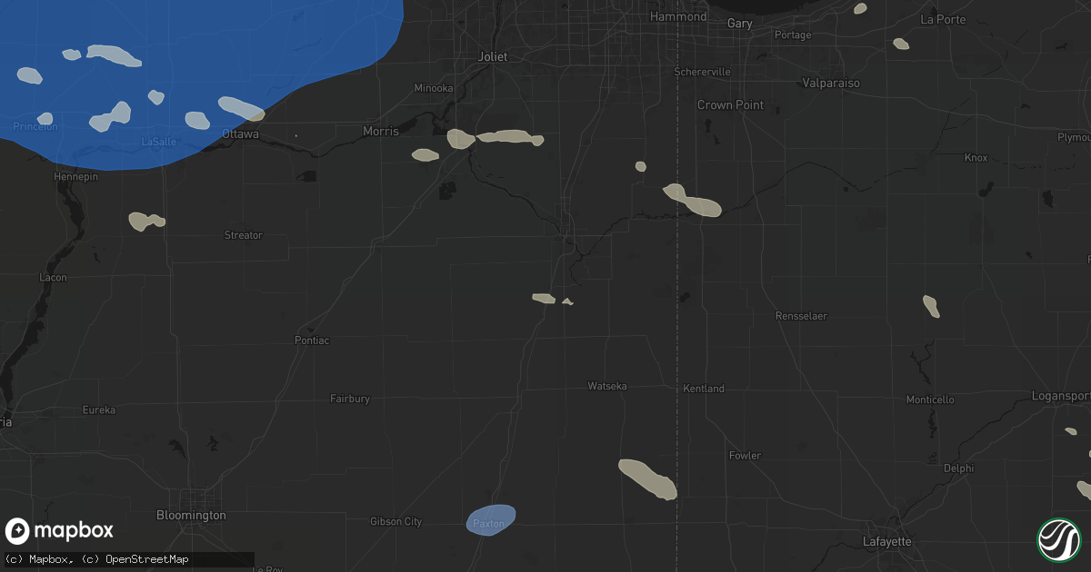 Hail map in Chebanse, IL on August 12, 2026