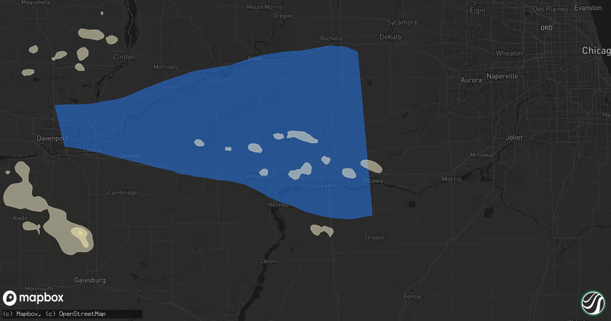 Hail map in Cherry, IL on August 12, 2026