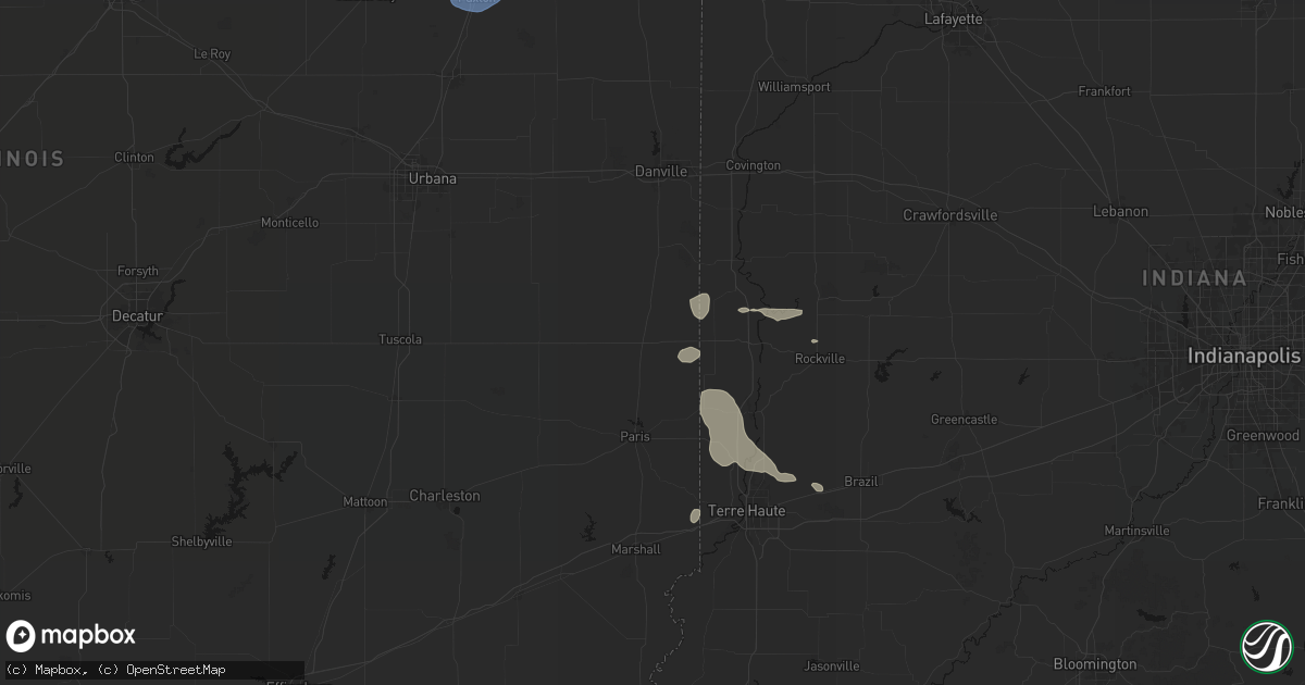 Hail map in Chrisman, IL on August 12, 2026