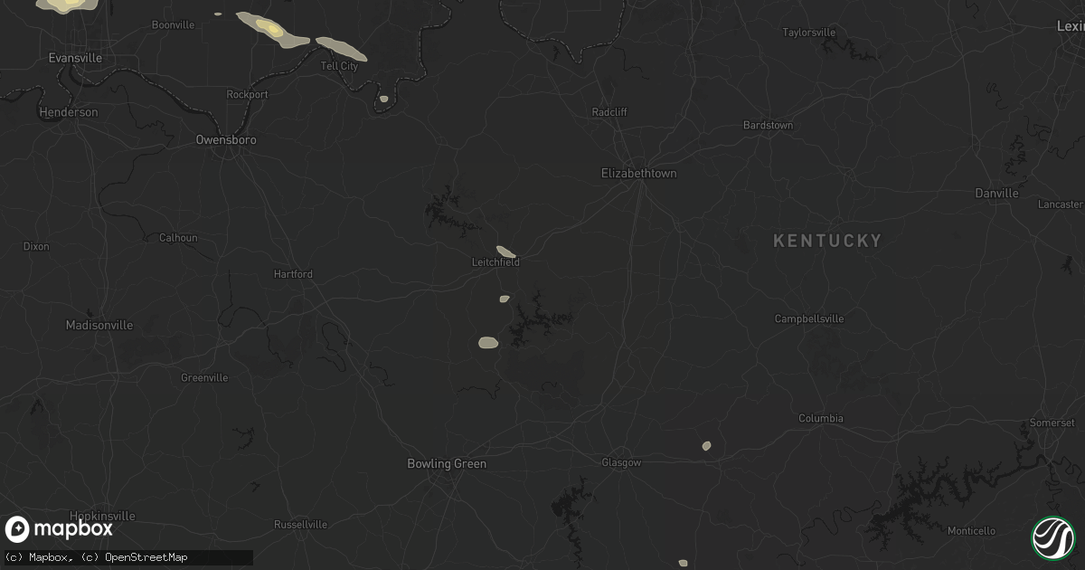 Hail map in Clarkson, KY on August 12, 2026