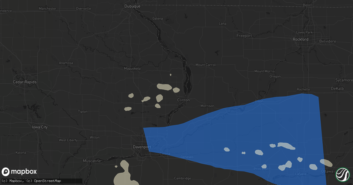 Hail map in Clinton, IA on August 12, 2026