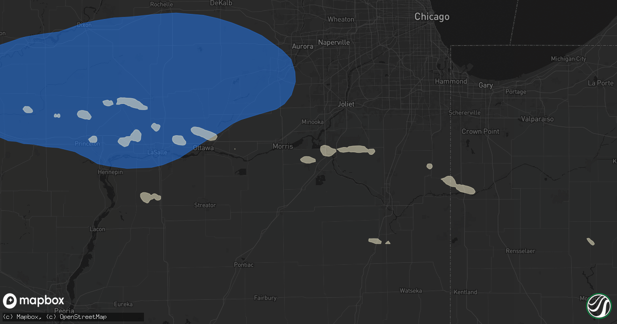 Hail map in Coal City, IL on August 12, 2026