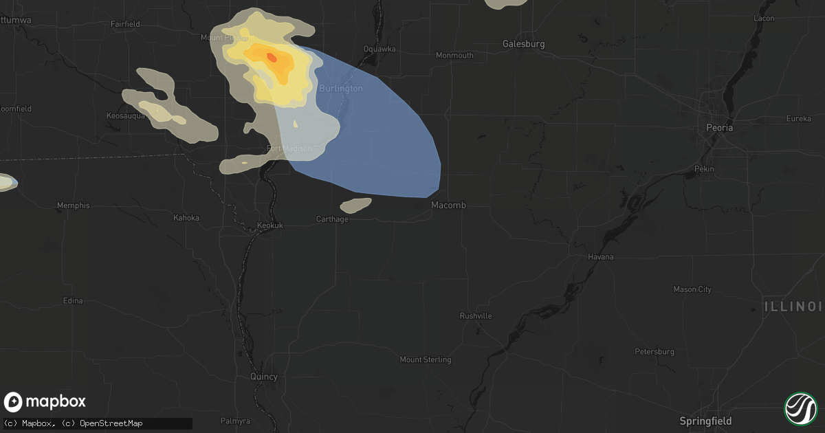 Hail map in Colchester, IL on August 12, 2026
