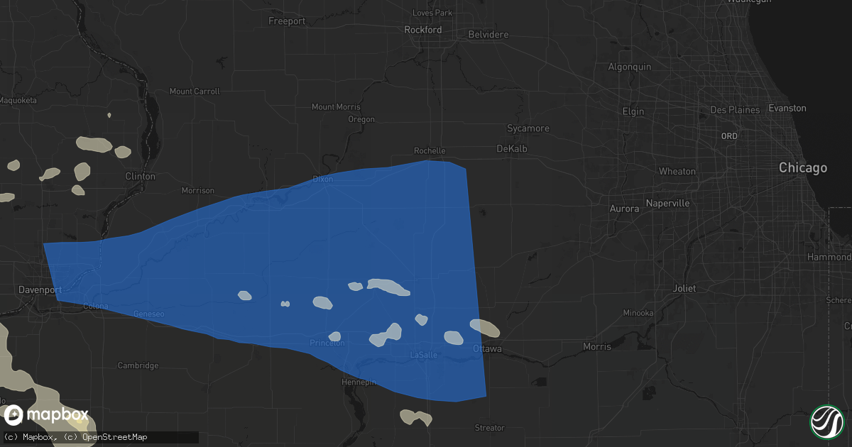 Hail map in Compton, IL on August 12, 2026