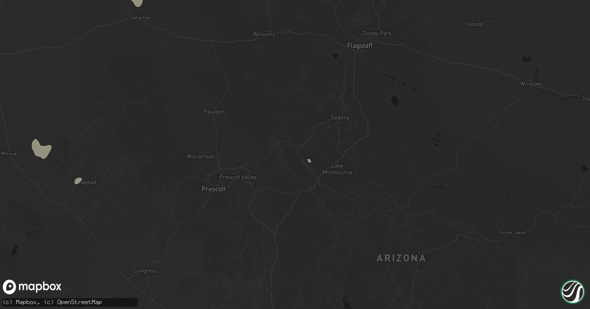 Hail map in Cottonwood, AZ on August 12, 2026