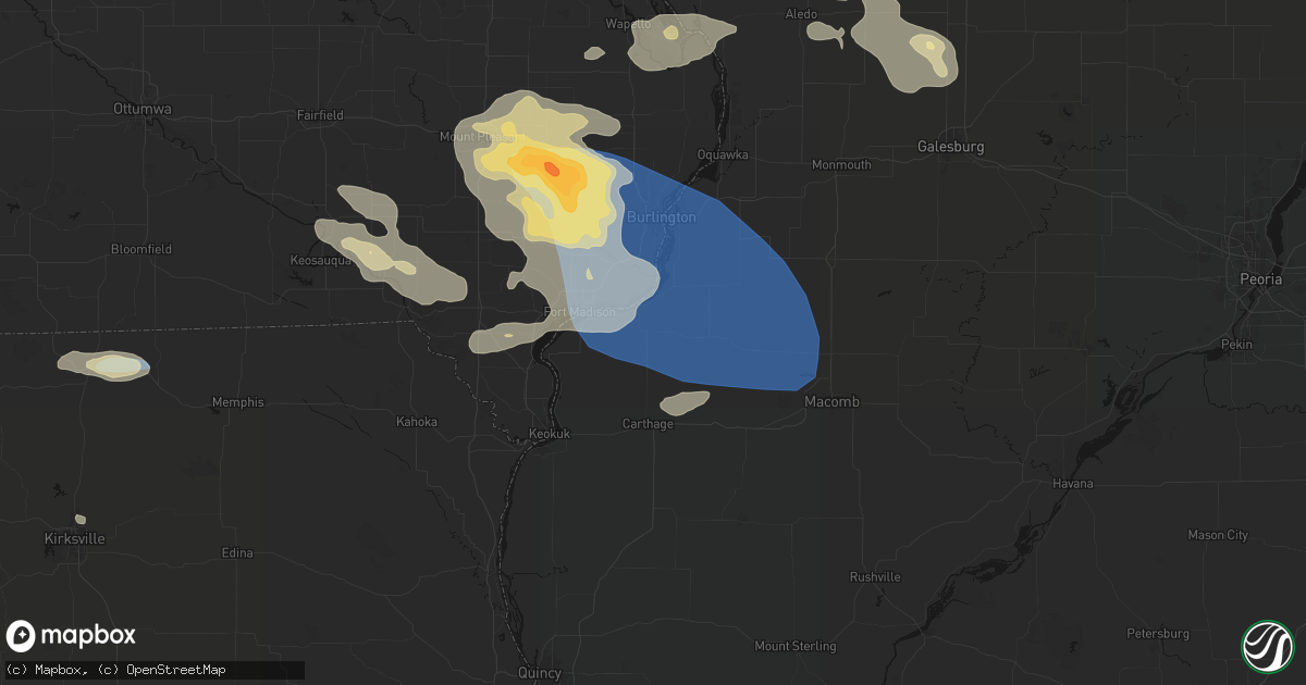 Hail map in Dallas City, IL on August 12, 2026