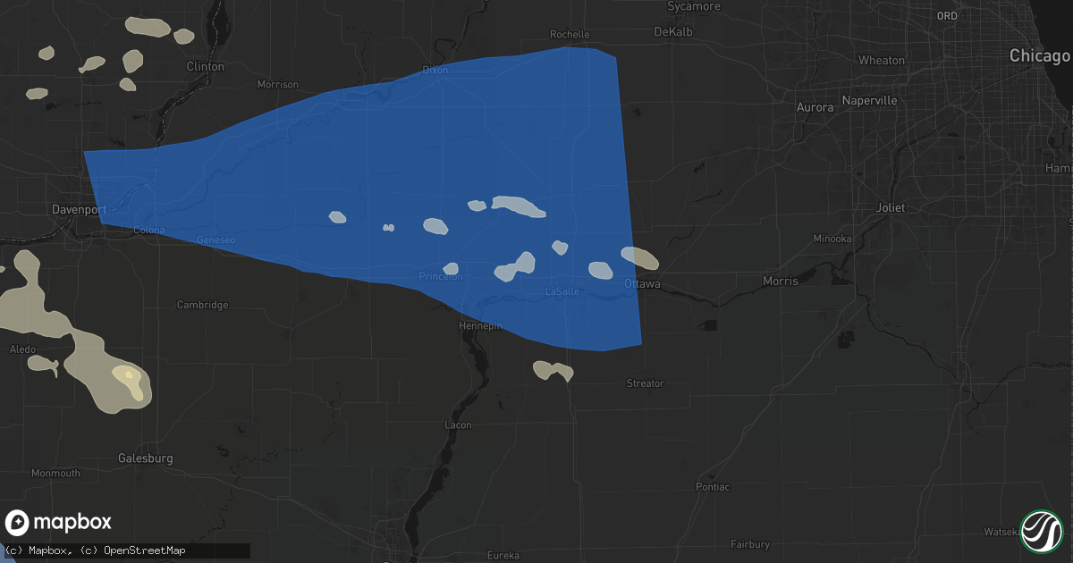 Hail map in Dalzell, IL on August 12, 2026