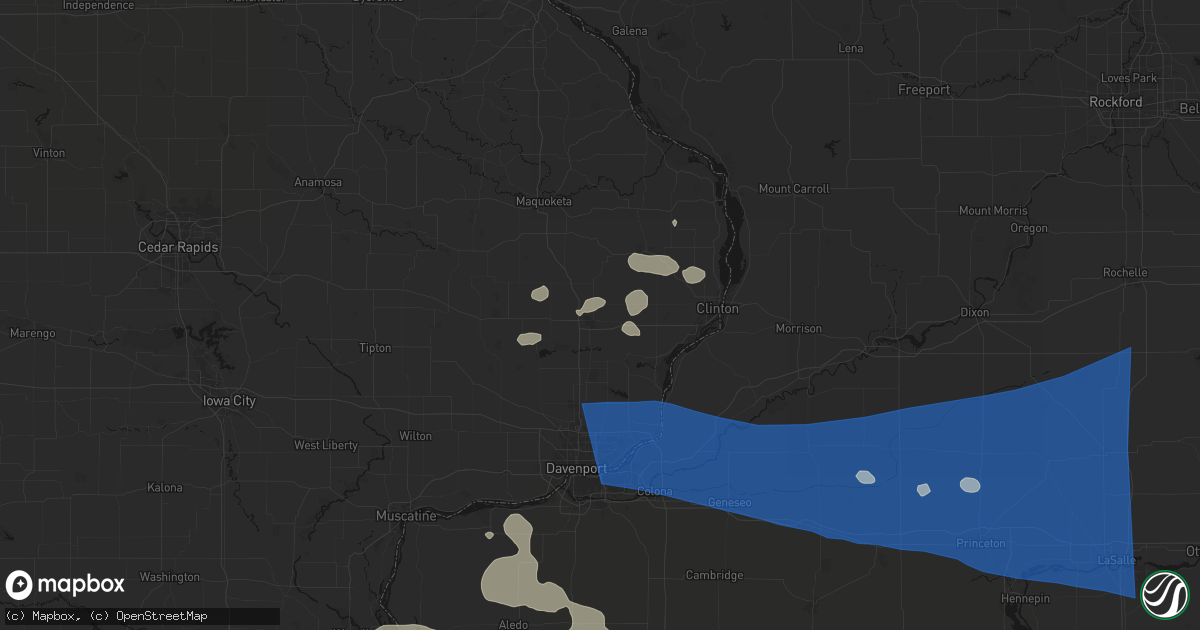 Hail map in De Witt, IA on August 12, 2026