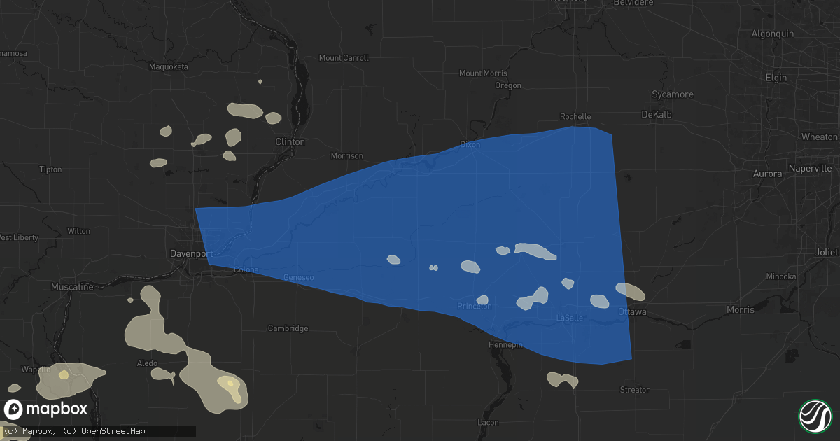 Hail map in Deer Grove, IL on August 12, 2026