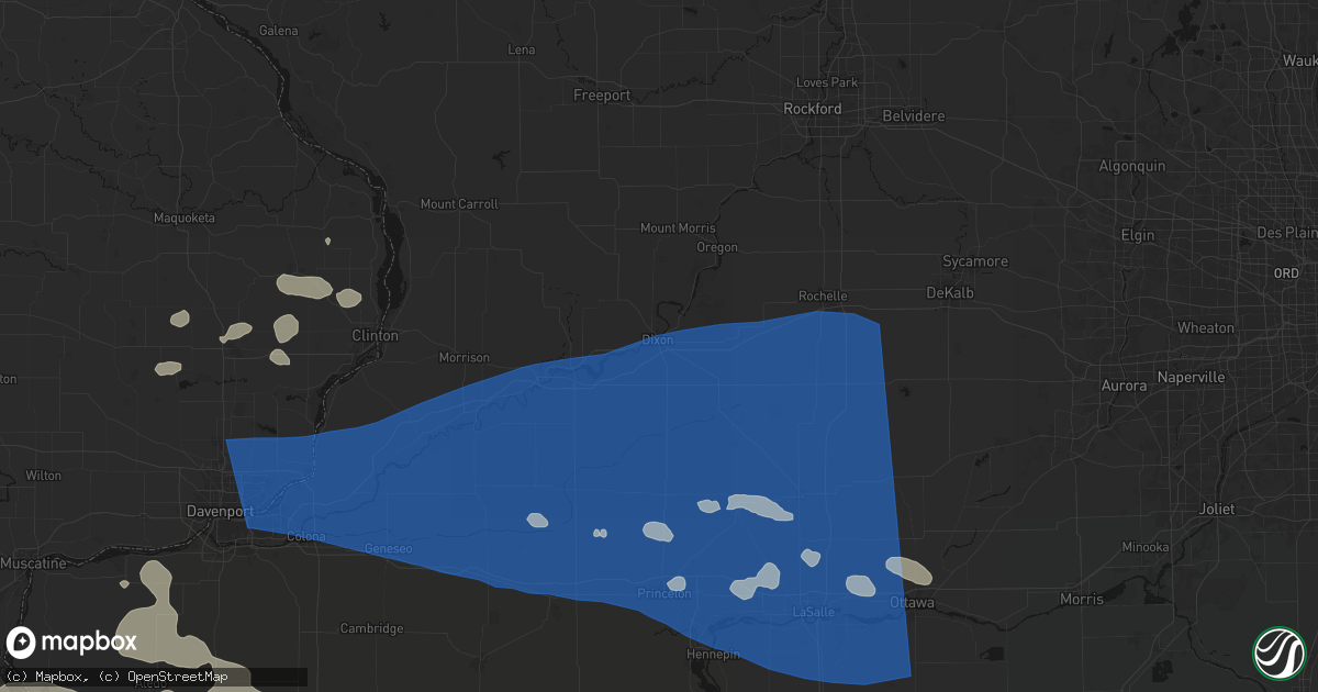 Hail map in Dixon, IL on August 12, 2026