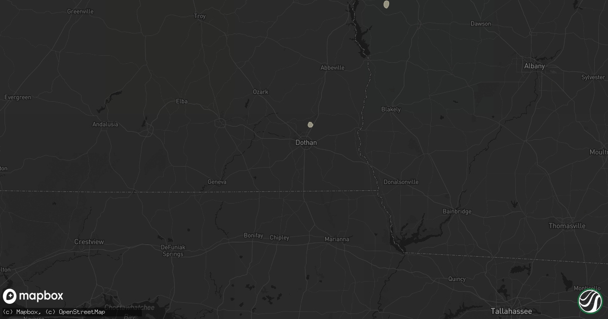 Hail map in Dothan, AL on August 12, 2026